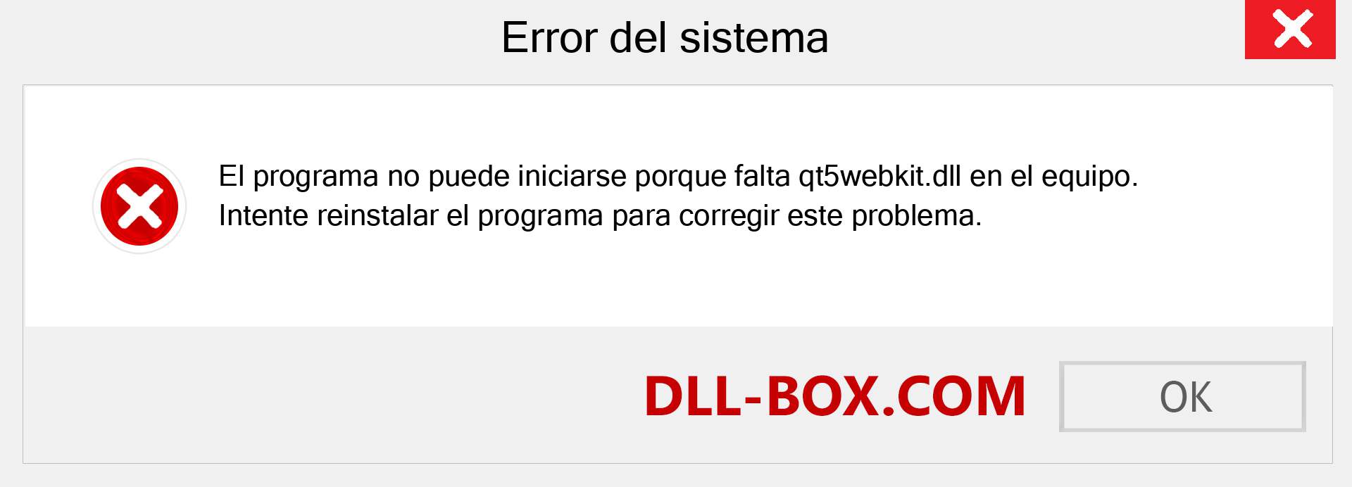 ¿Falta el archivo qt5webkit.dll ?. Descargar para Windows 7, 8, 10 - Corregir qt5webkit dll Missing Error en Windows, fotos, imágenes